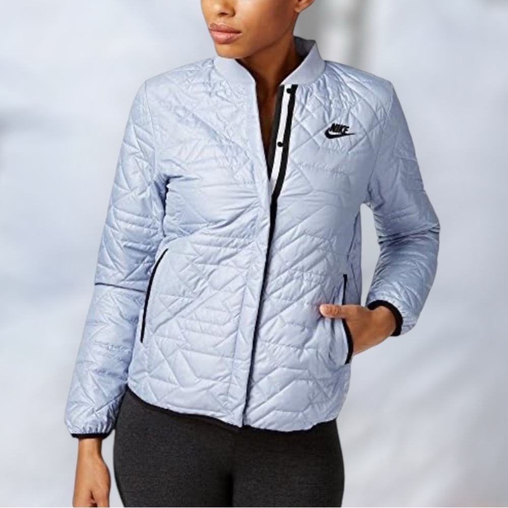 NIKE Quilted Puffer Crewneck Bomber Jacket